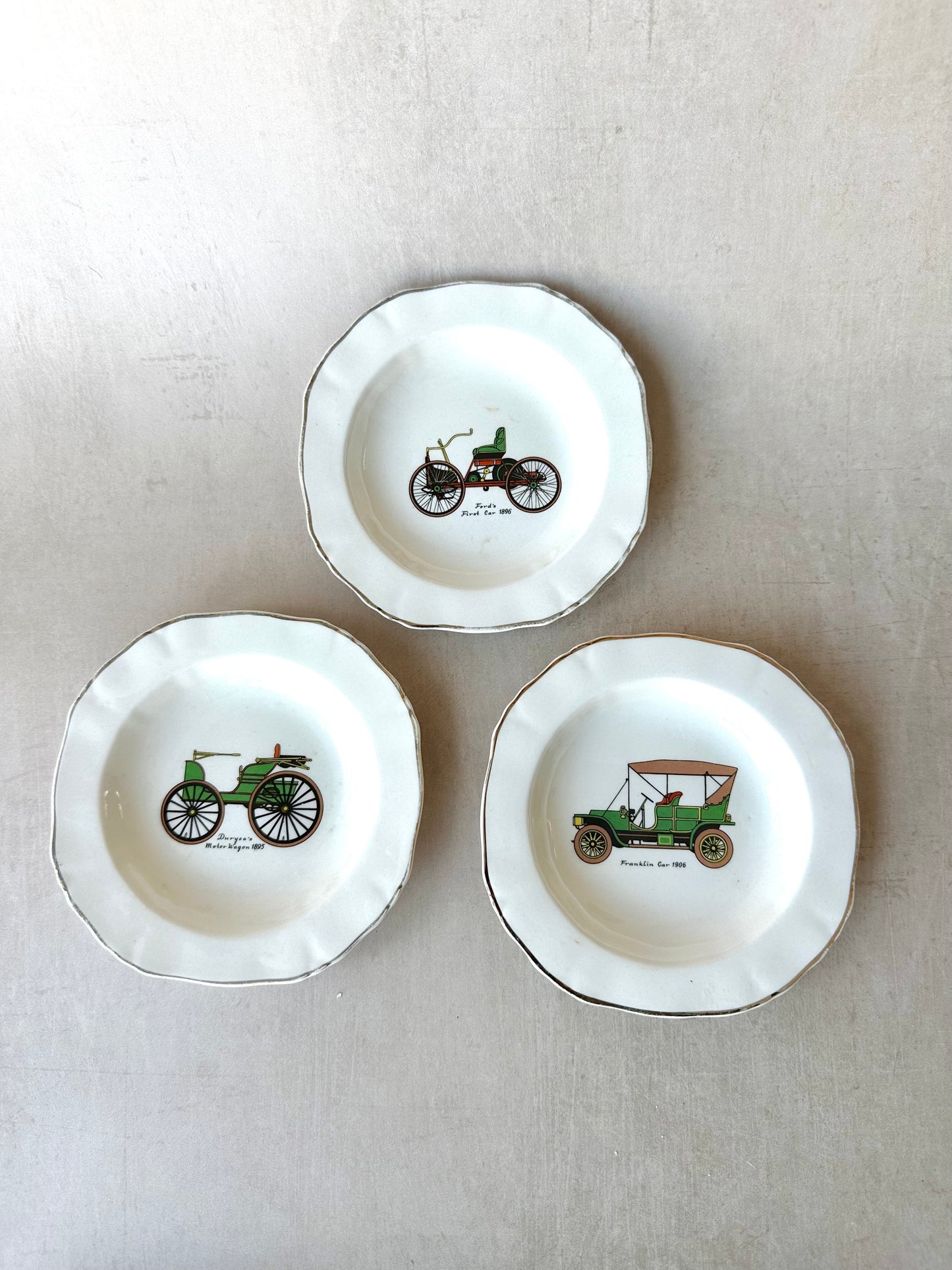 Set of 3 Alfred Meakin England Square Plates