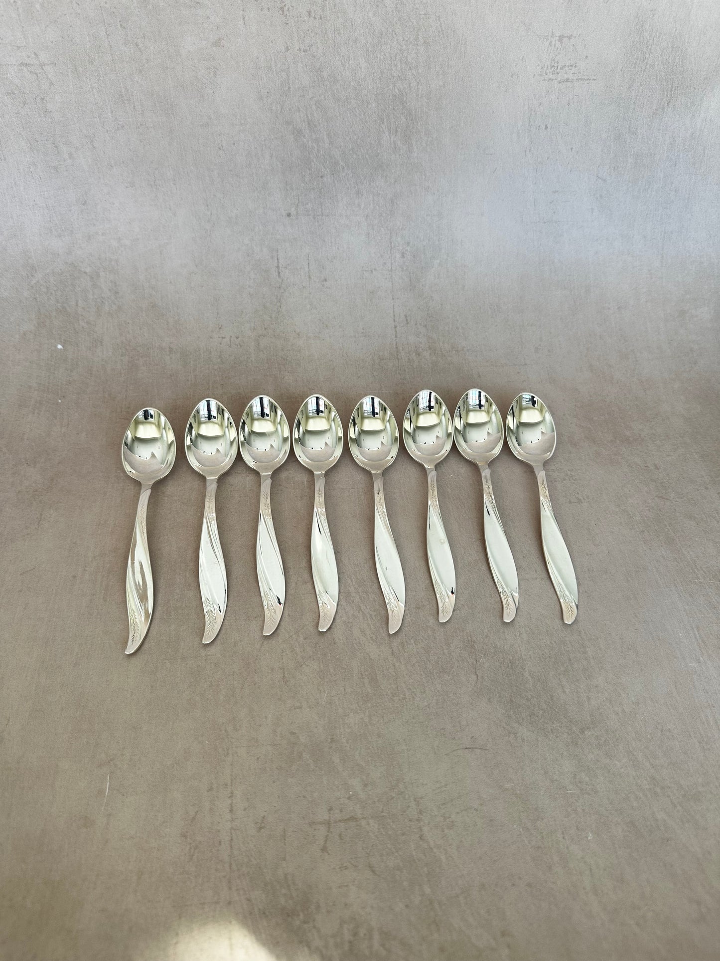 Set of 8 Vintage Silver Plated Spoons