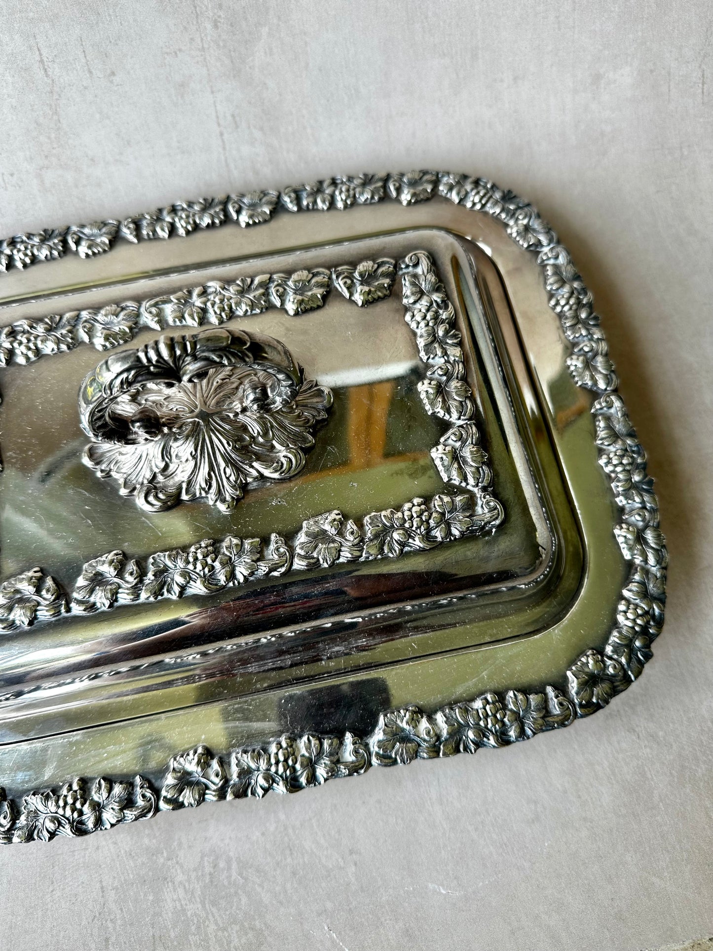 Vintage Victorian Style Silver Plated Lidded Oval Serving Dish