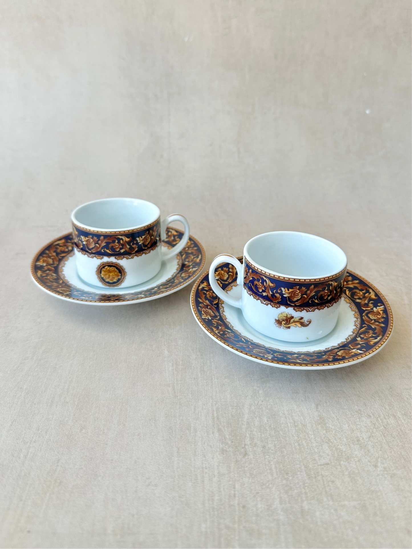 Set of Bacchus Limoges Espresso Cups and Plate