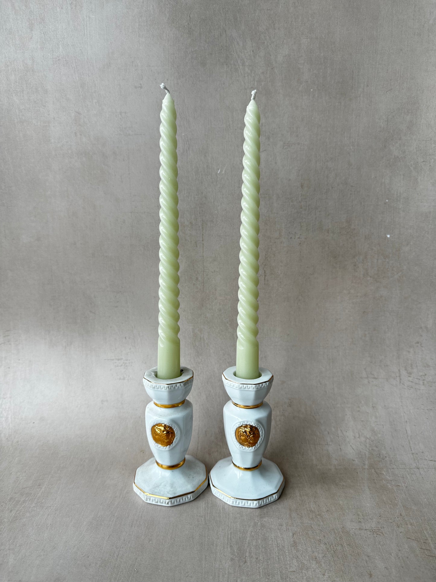Set of Two Limoges Bacchus Candleholders