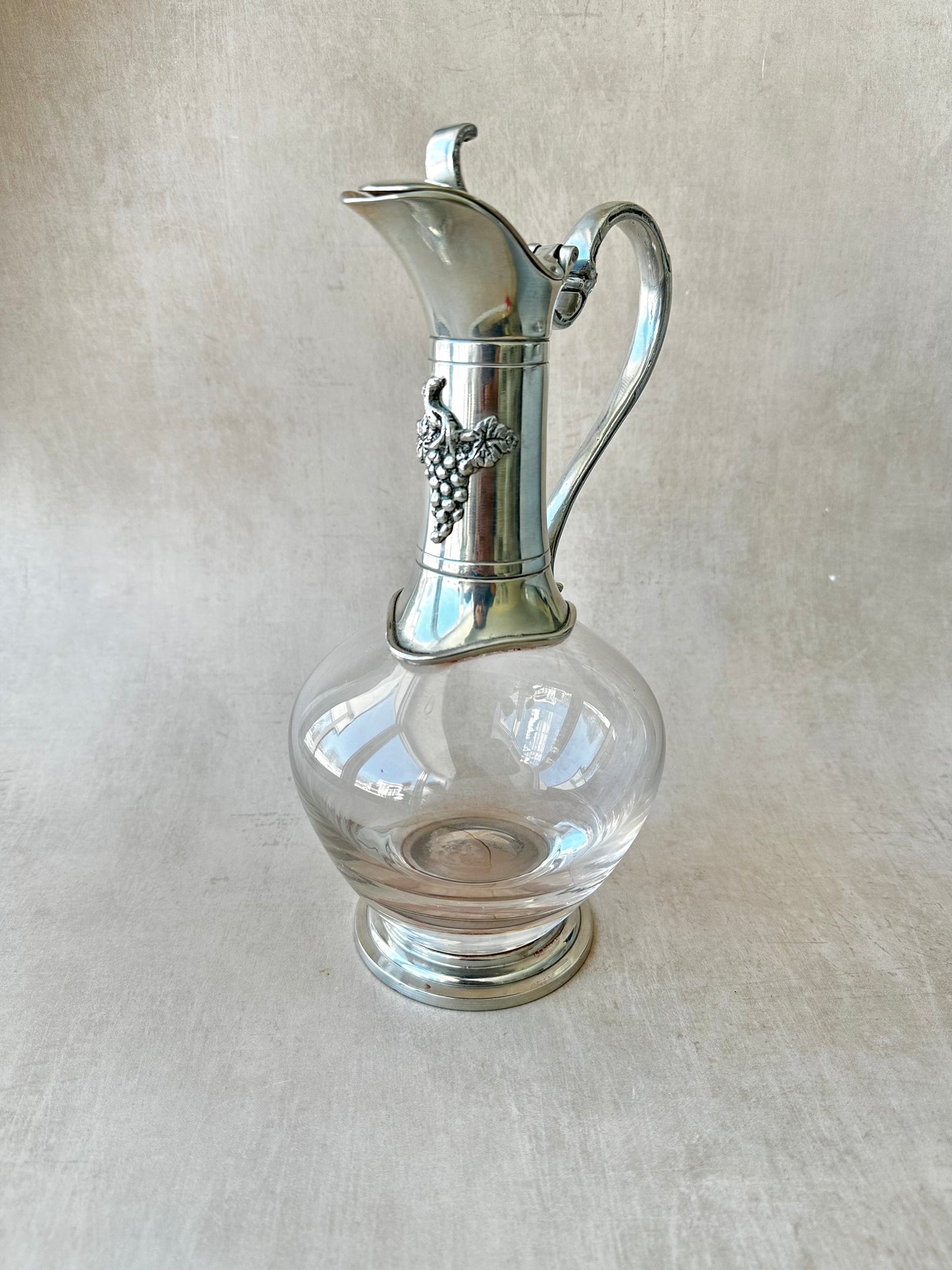 Crystal and Silver Plated Wine Carafe