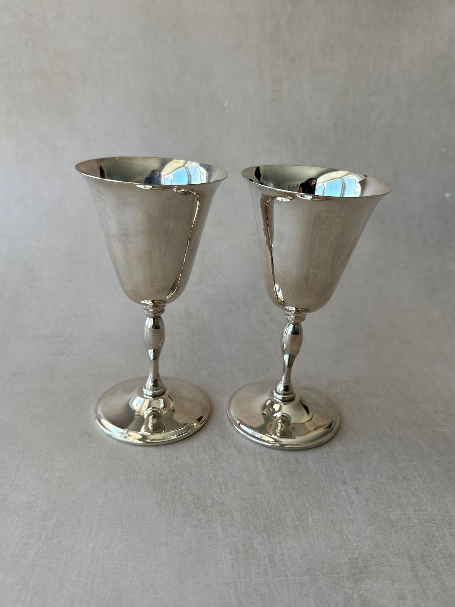 Set of Silver Plated Tulip Goblets