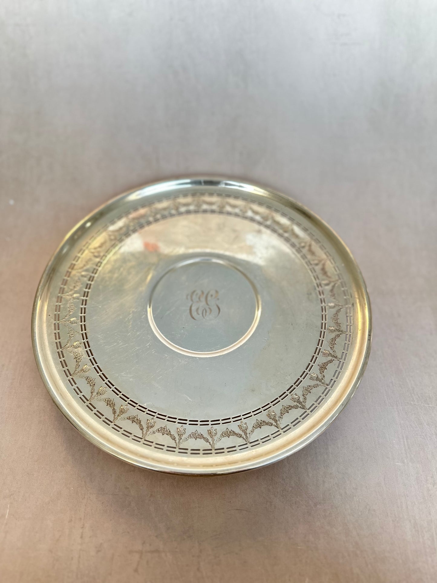 Pierced Silver Plated Serving Plate on Pedestal (Copy)