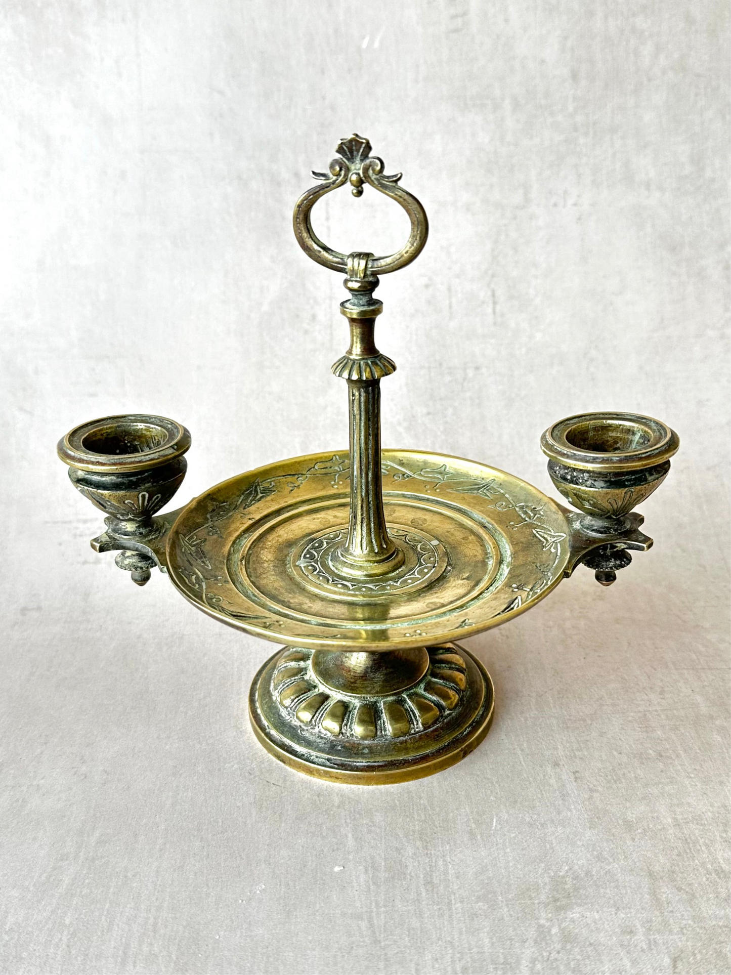 Brass Keyhold Dual Candlestick Holder