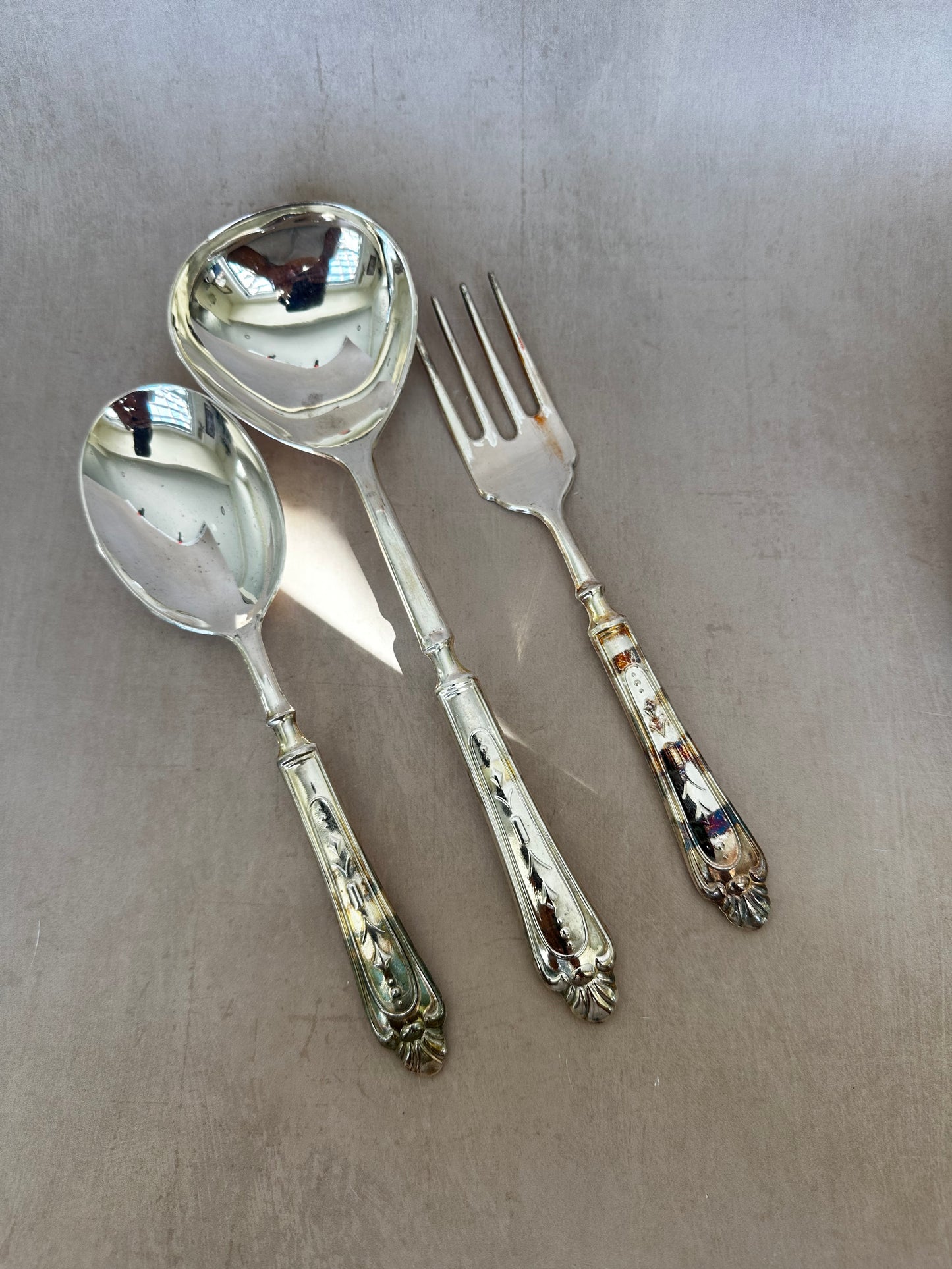 Vintage Italian Silver Plated Cutlery Set for 11 people