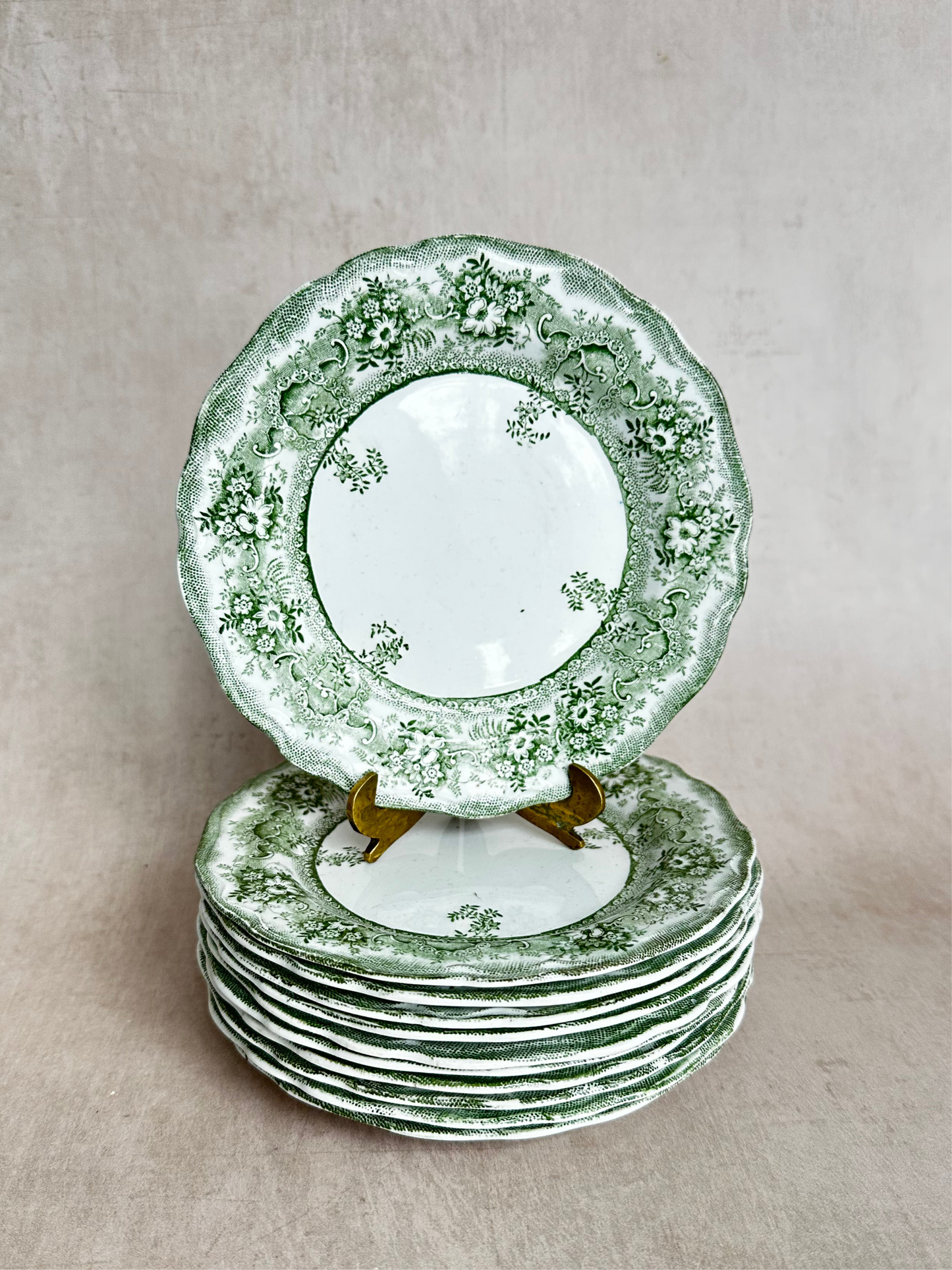 Assiettes à dessert en porcelaine anglaise de Clive Stanley fabriquées en Angleterre