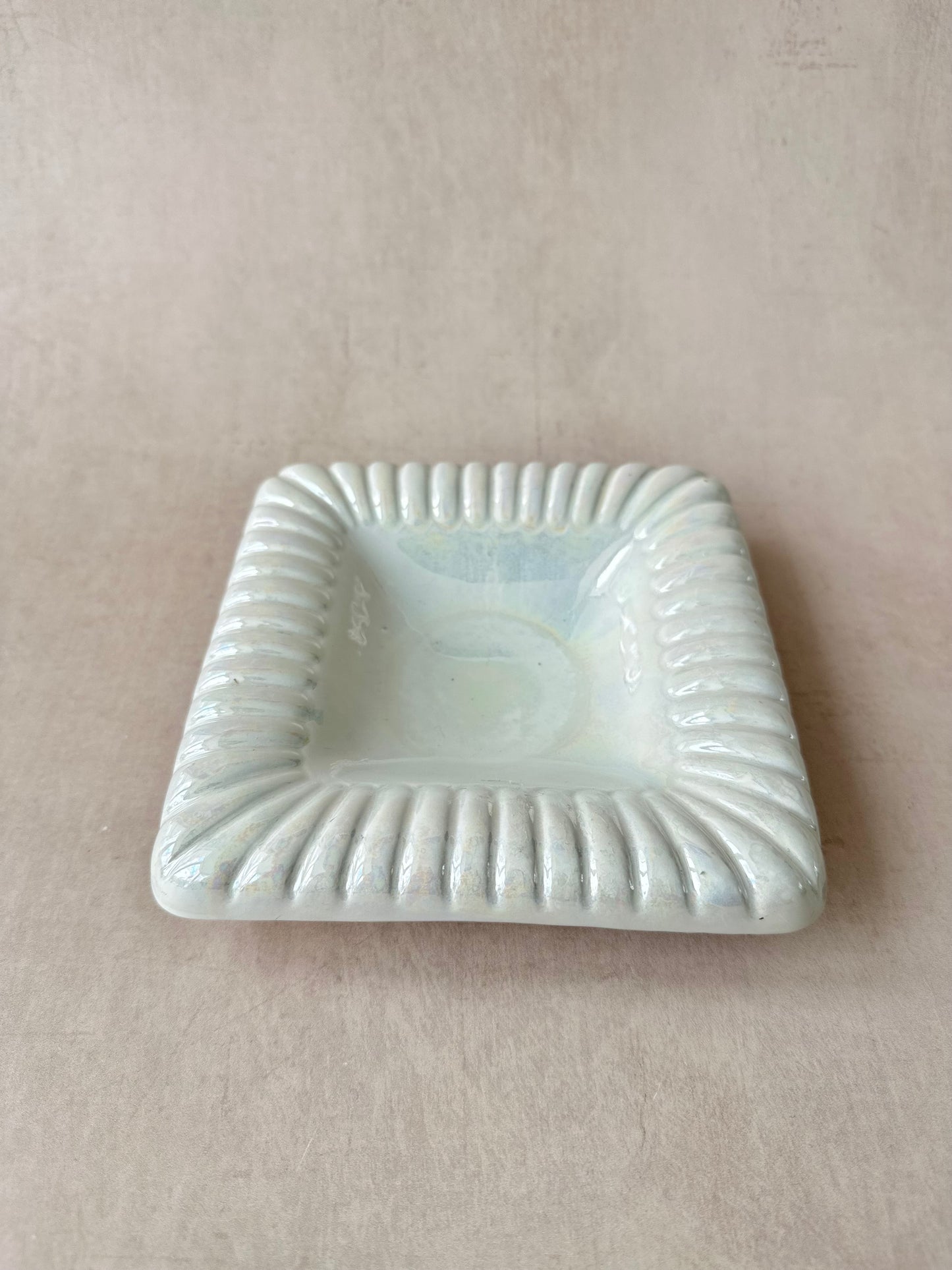 Scalloped Edge Square Trinket Dish & Ashtray
