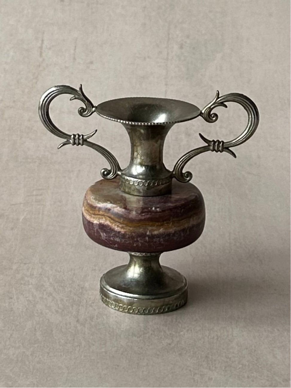 Miniature Marble & Silver Bud Vase