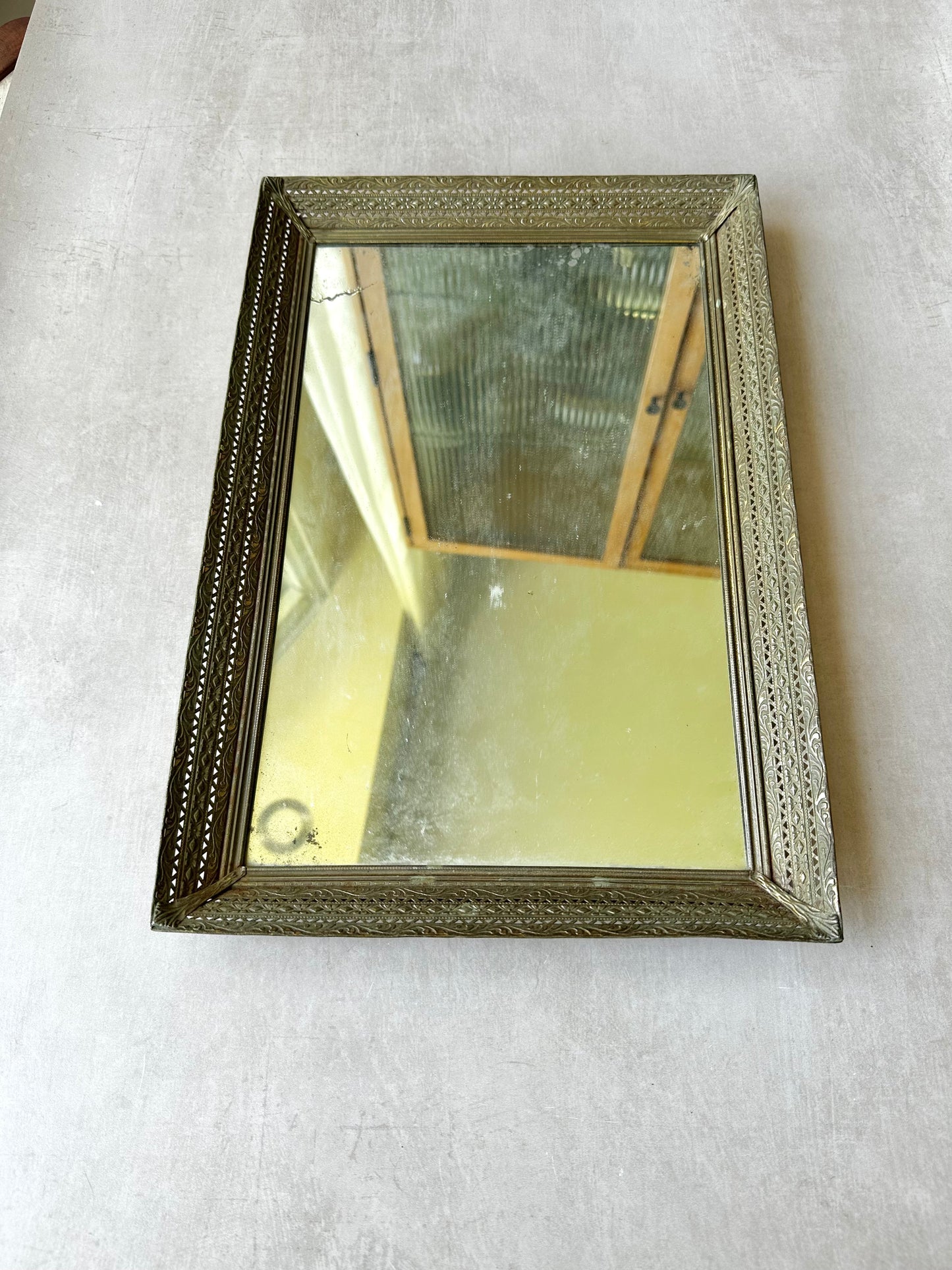 Vintage French Perfume Tray or Framed Miror