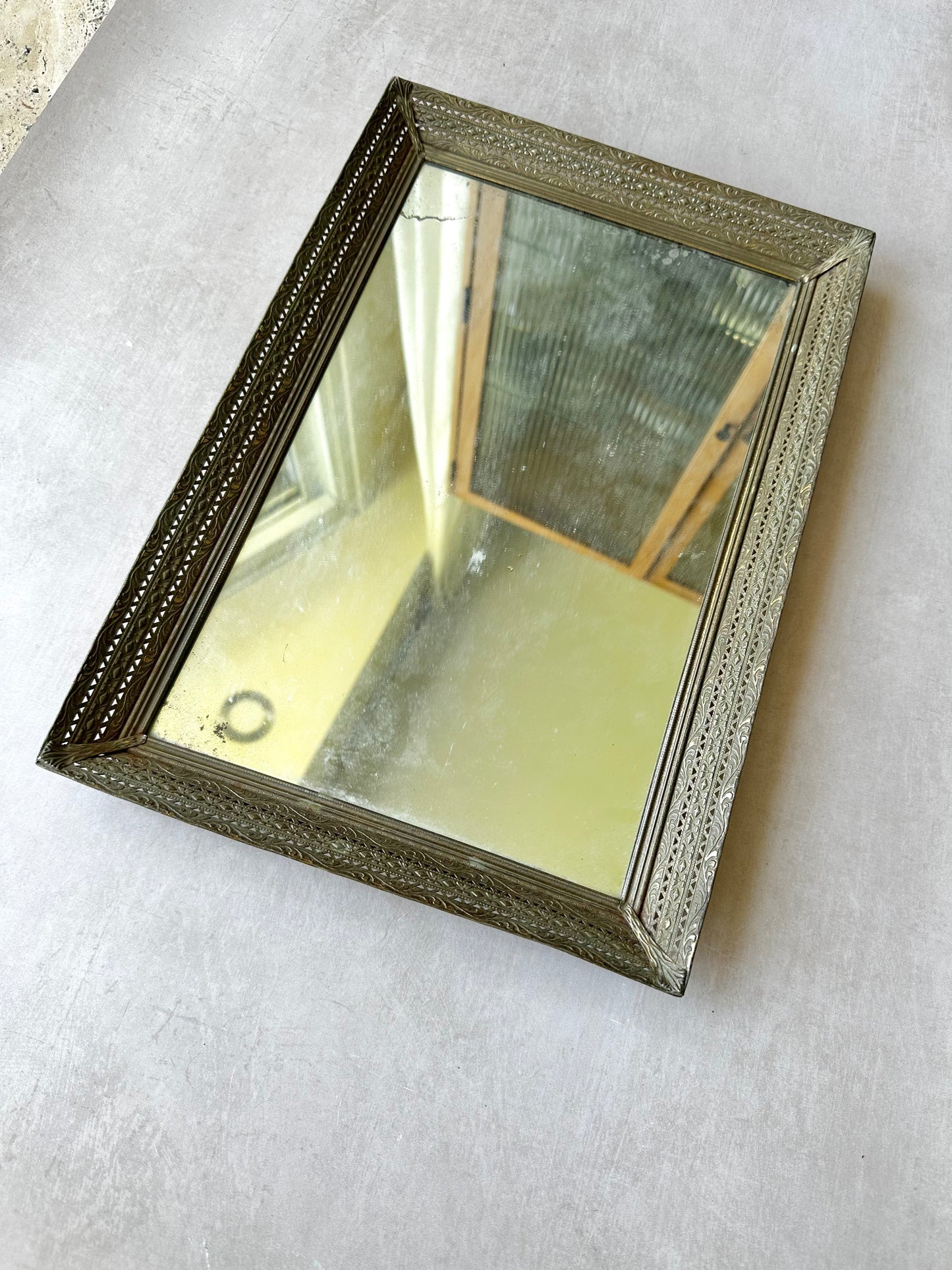 Vintage French Perfume Tray or Framed Miror