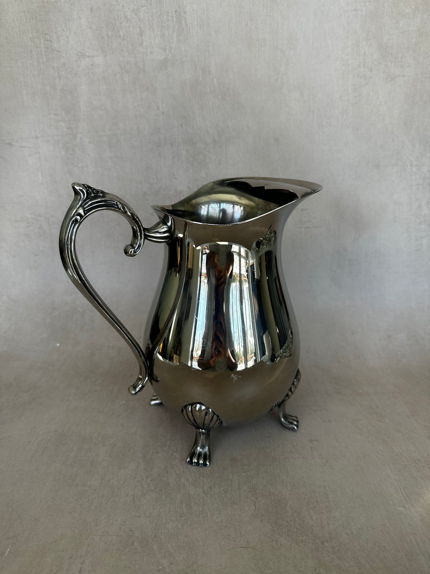 Vintage Leonard’s Silver Plated Footed Water Pitcher with Ice Guard