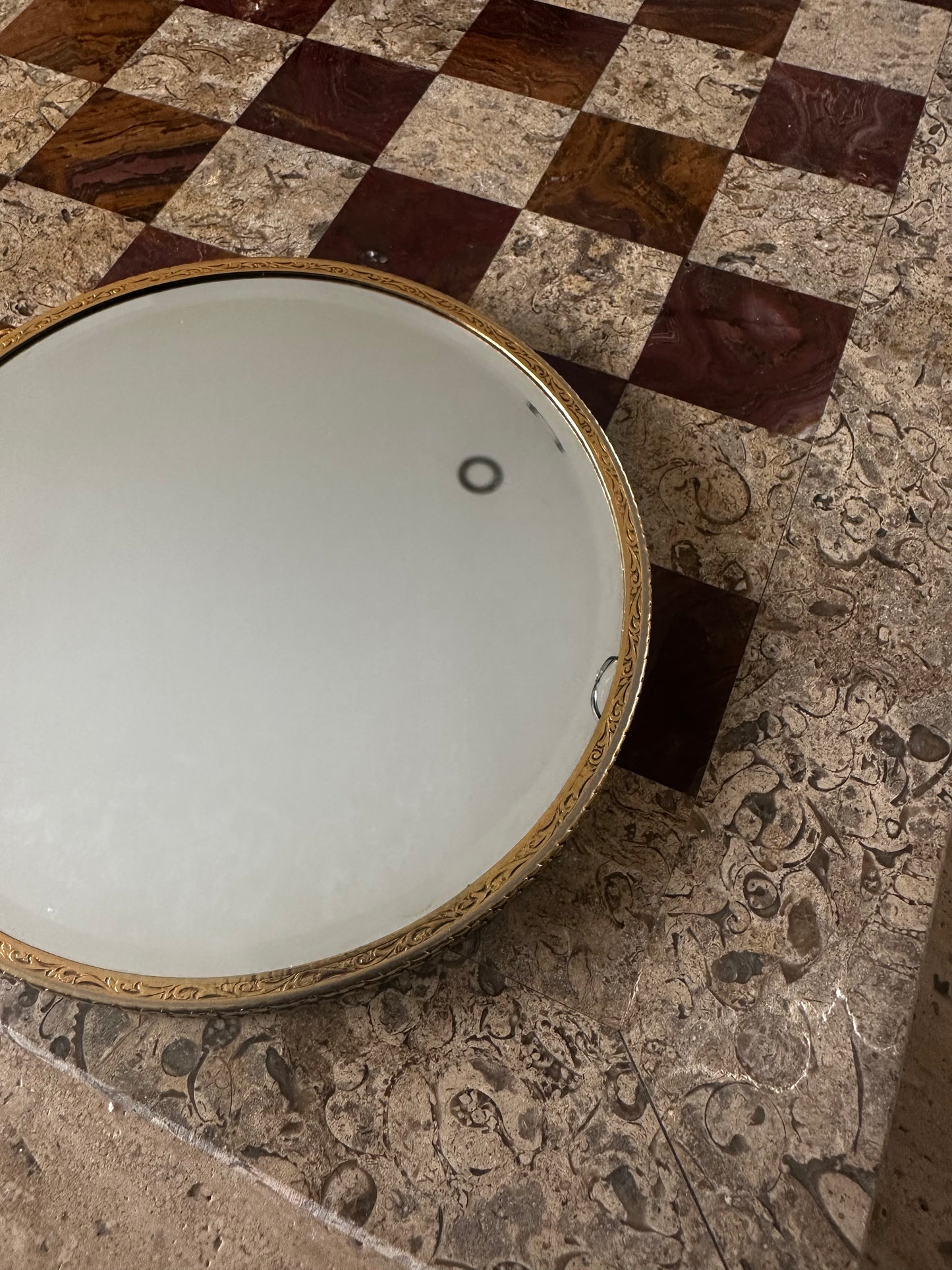 Vintage Double Sided Brass Hand Held Mirror