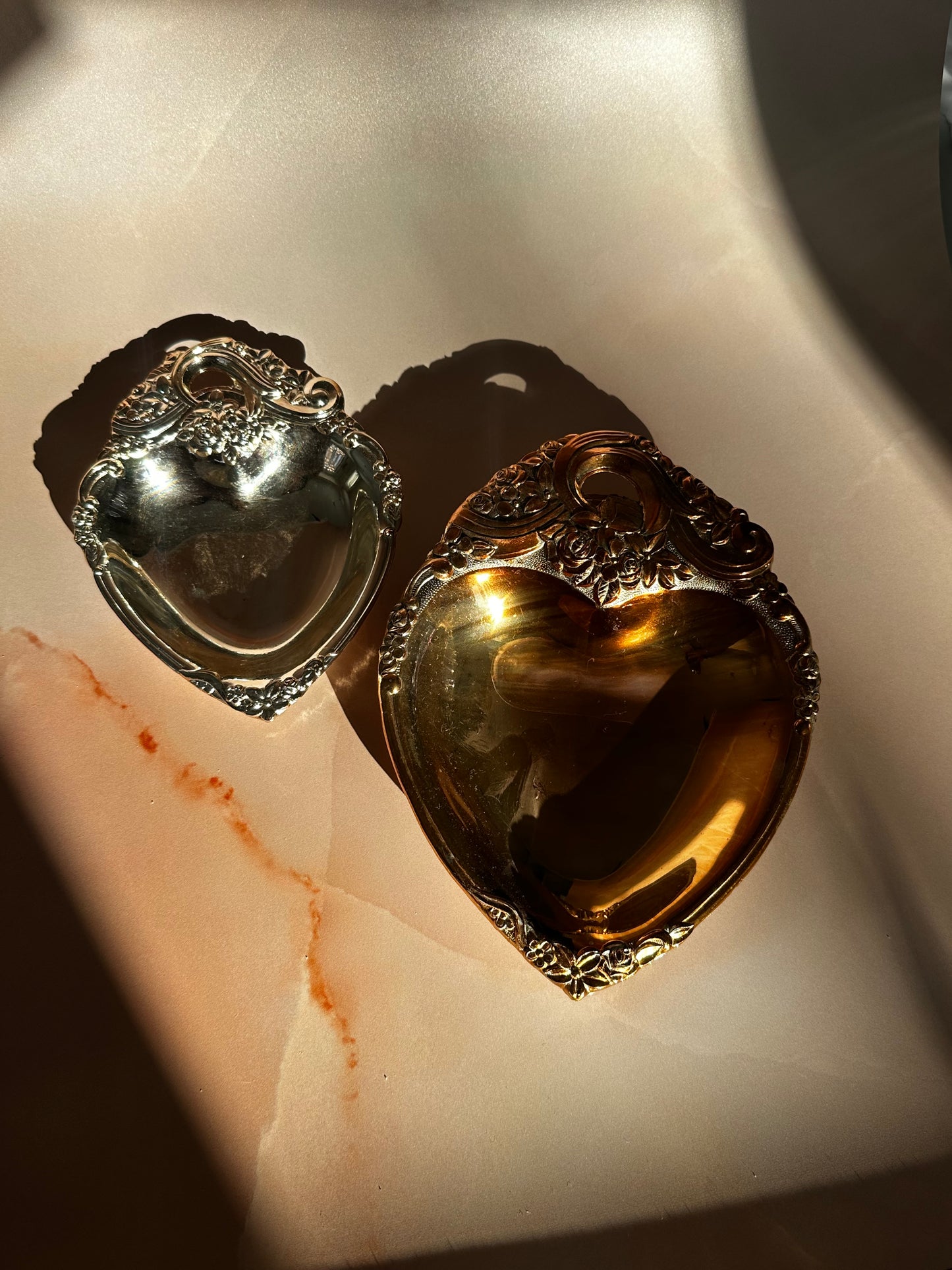 Large Heart shaped silver tricket plate