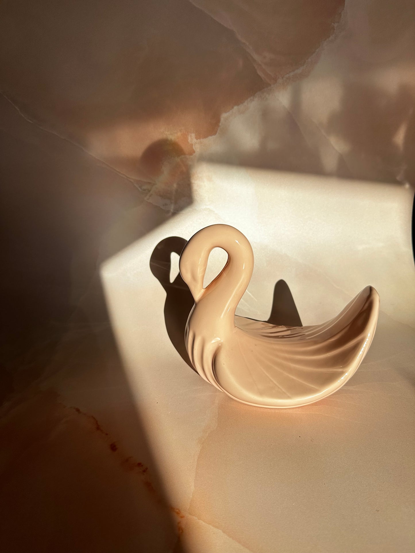 Powder Rose Swan Hand Towel Holder