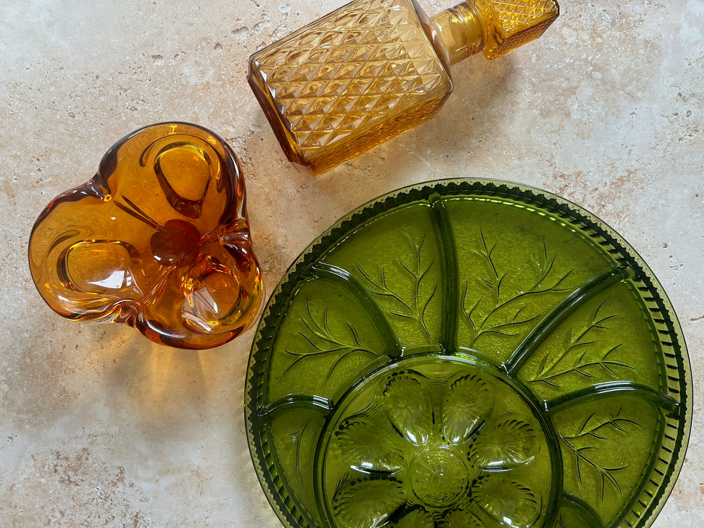 Relish Green Glass Hors D'oeuvre Dish