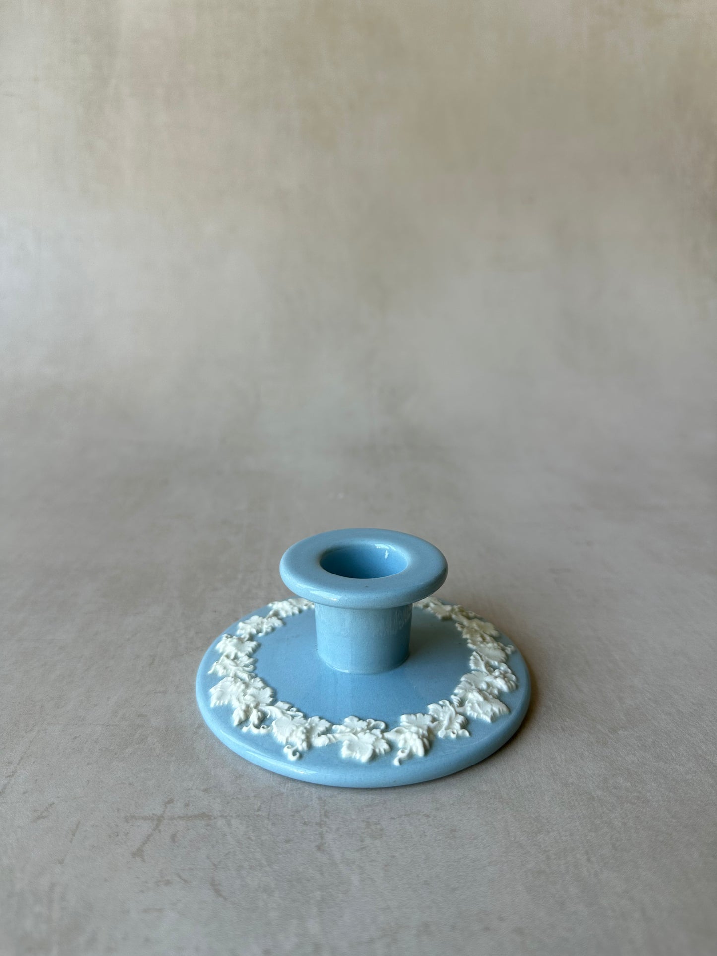 Wedgwood Vintage blue jasper ware candle holder