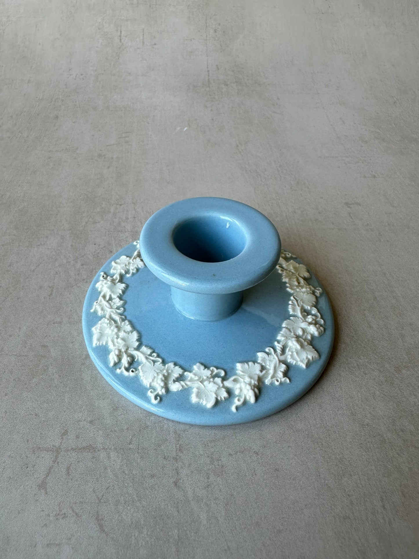 Wedgwood Vintage blue jasper ware candle holder