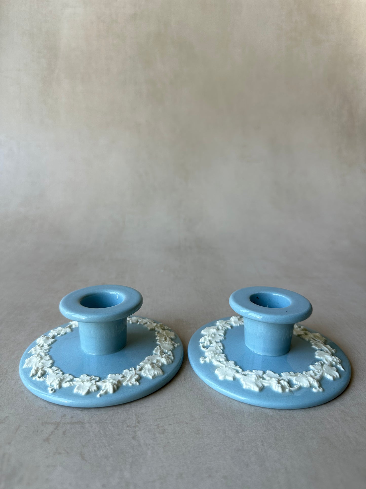 Wedgwood Vintage blue jasper ware candle holder