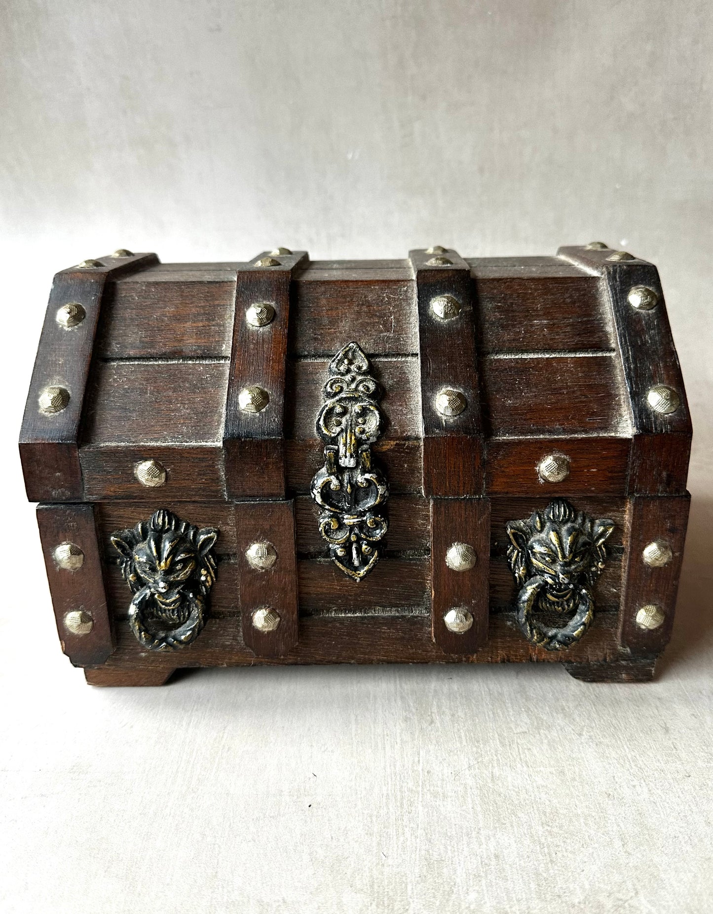 1970s Vintage Medieval Style Chest-Decanter Set
