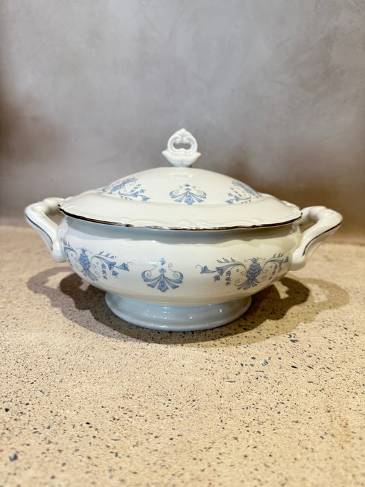 CMILEO Soup Tureen with Blue Little Flower and Lined
