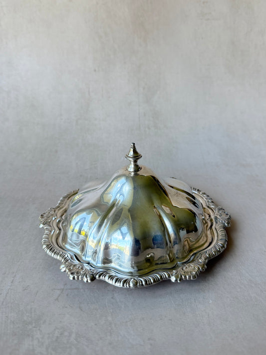 Silver Plated Viking Round Butter Dish
