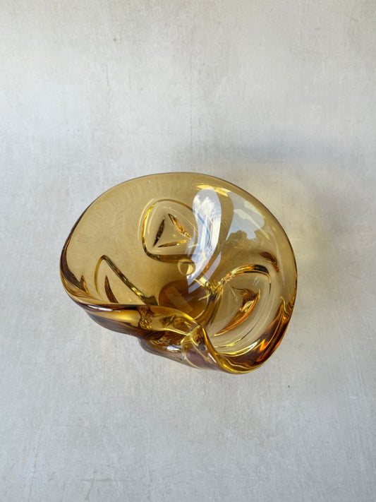 Porte-bijoux en verre de Murano ambré