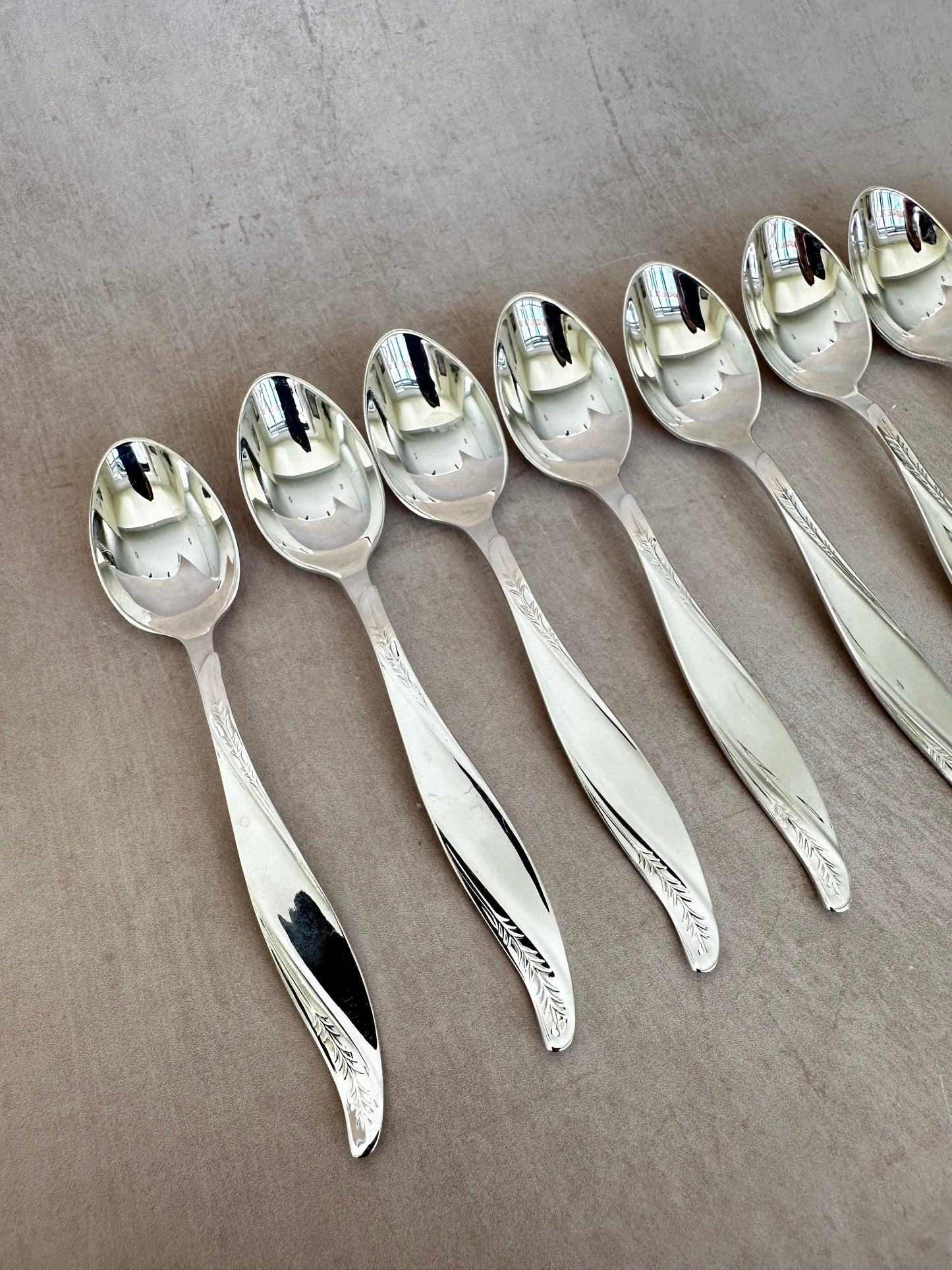 Set of 8 Vintage Silver Plated Spoons