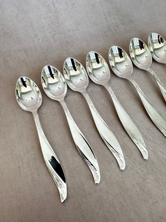 Set of 8 Vintage Silver Plated Spoons