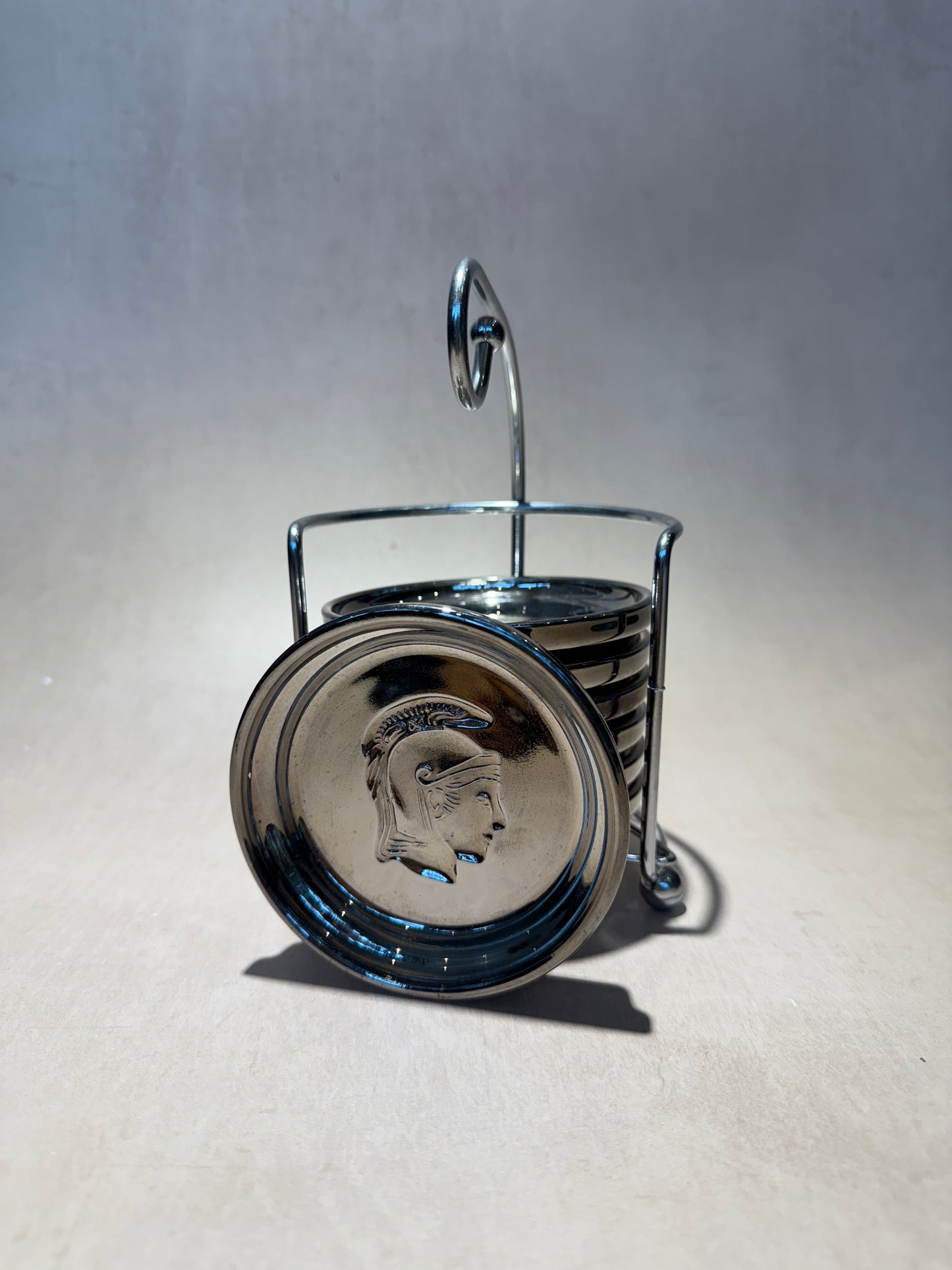 Set of 7 Mercury Glass Roman Casters with stand