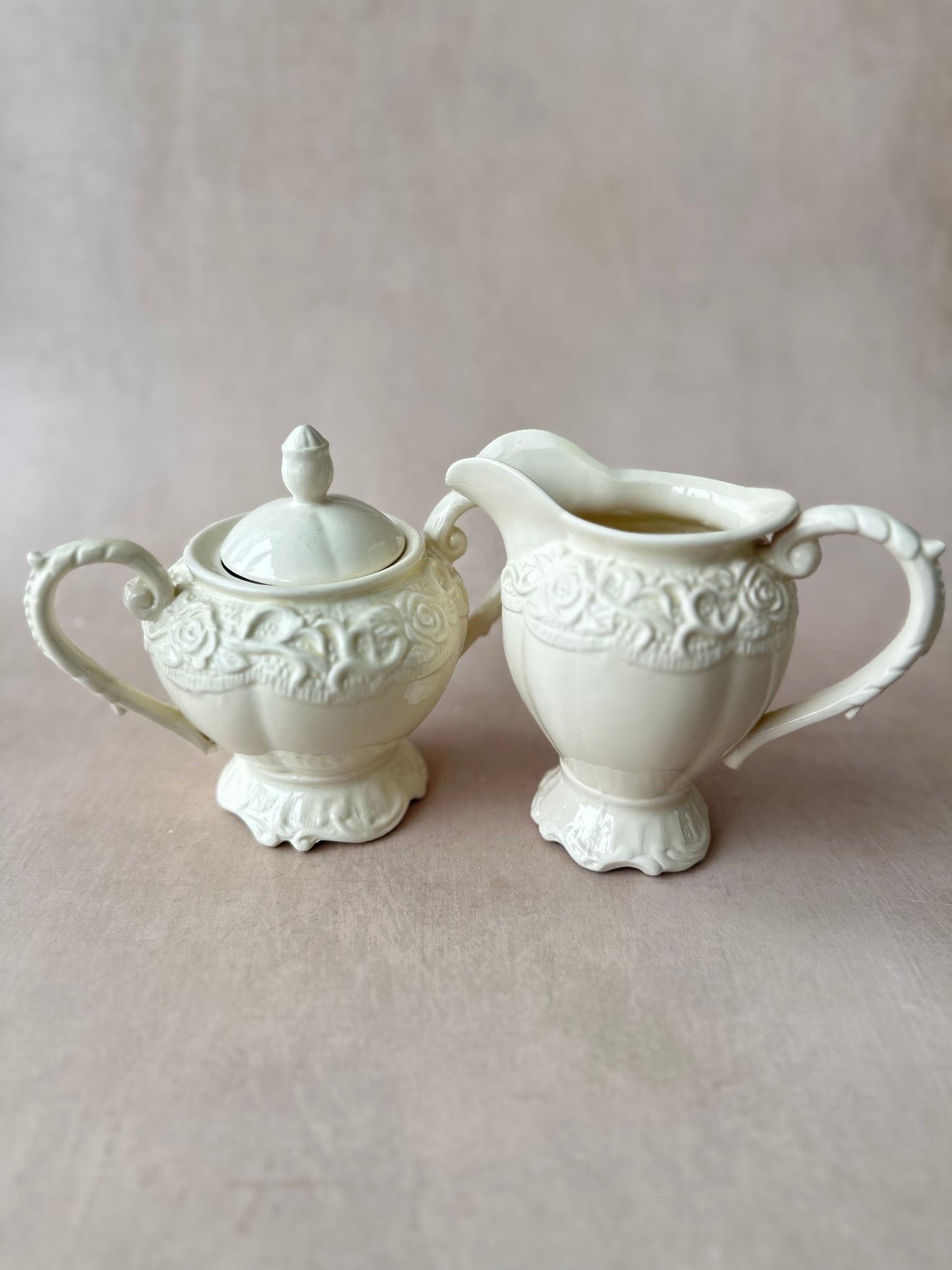 Vintage Napcoware Porcelain Creamer & Sugar Bowl Ser