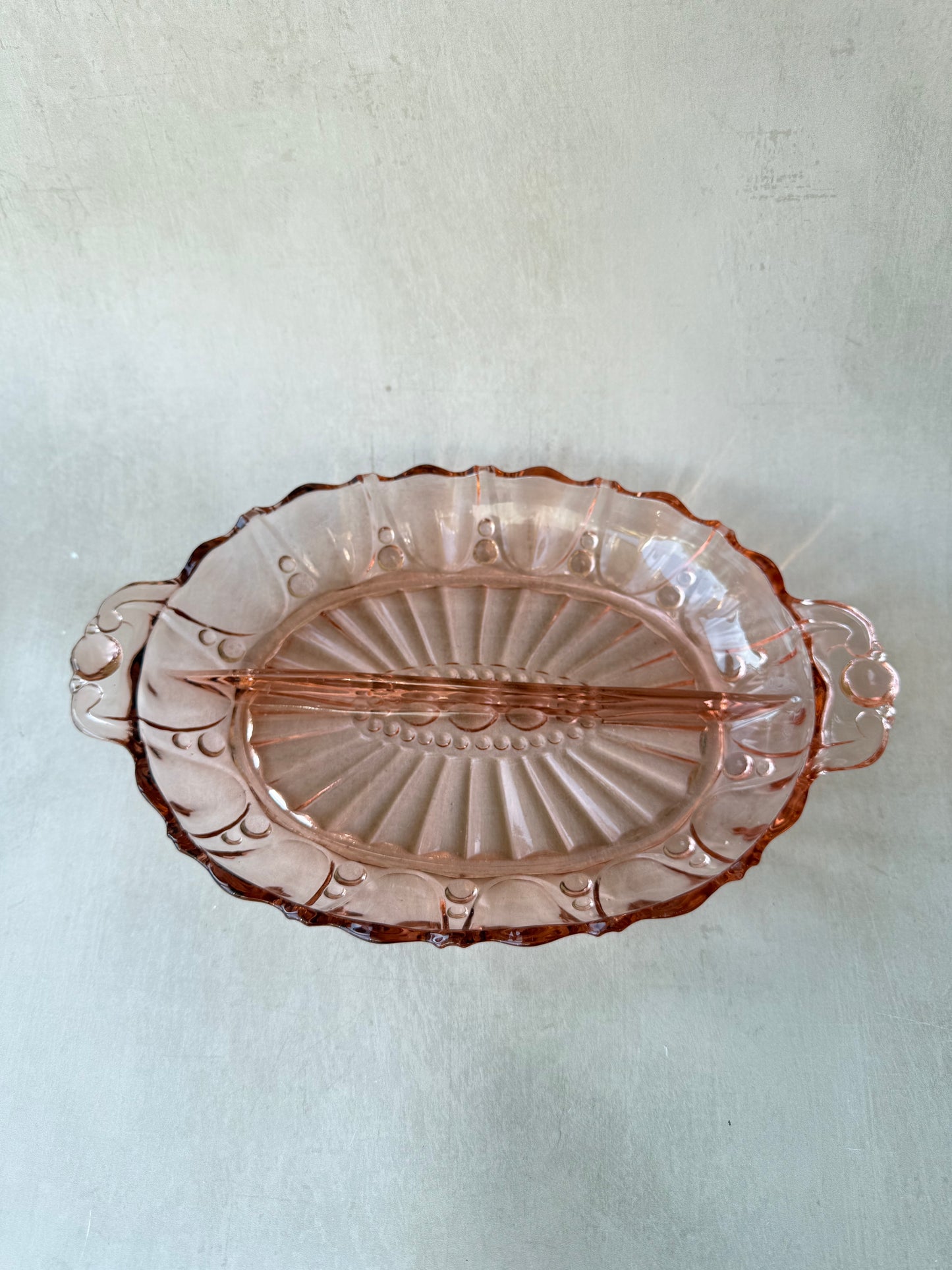 Pink Depression Glass Serving Dish
