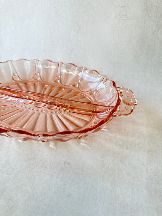 Pink Depression Glass Serving Dish
