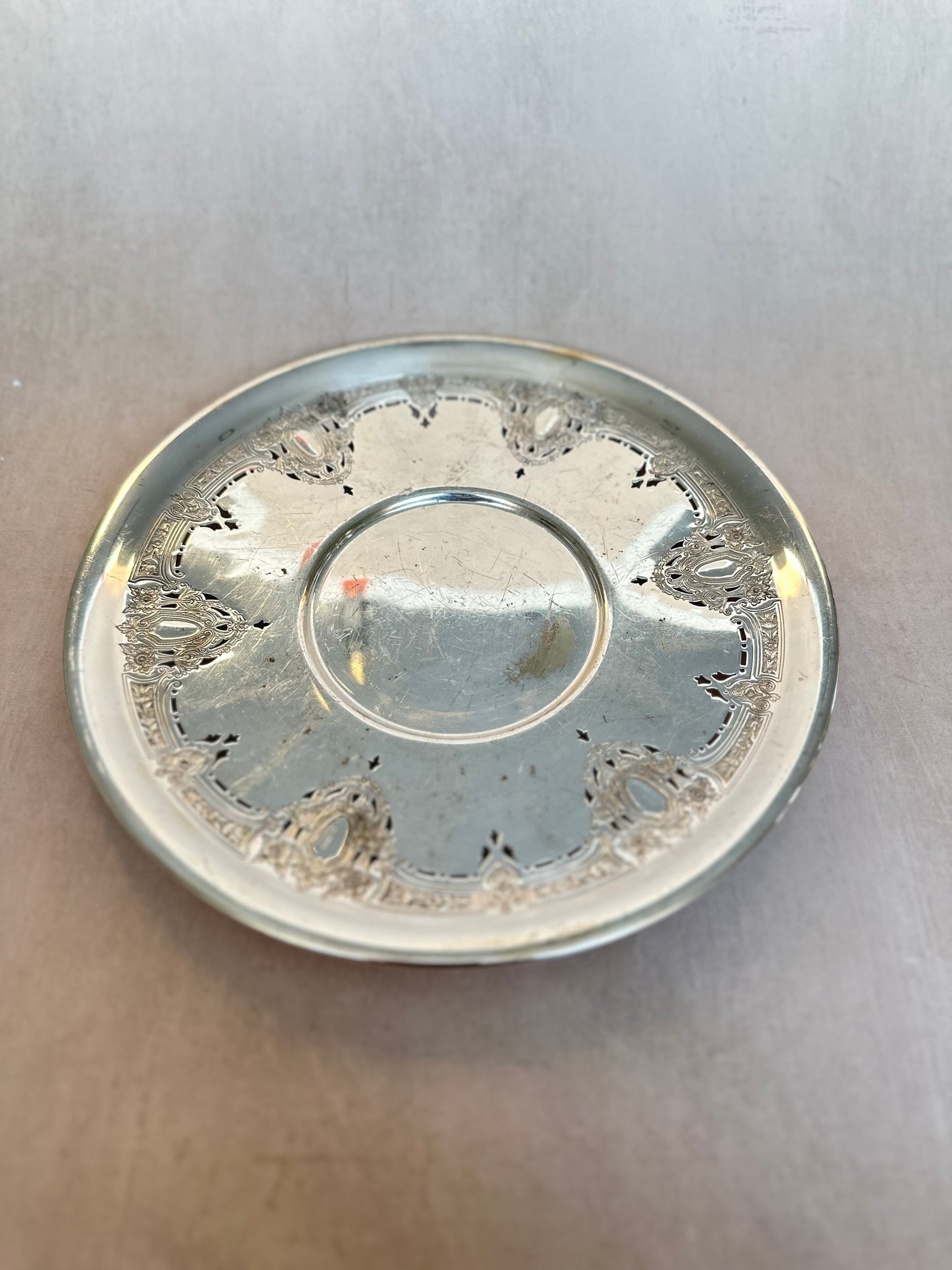 Pierced Silver Plated Serving Plate by Benedict