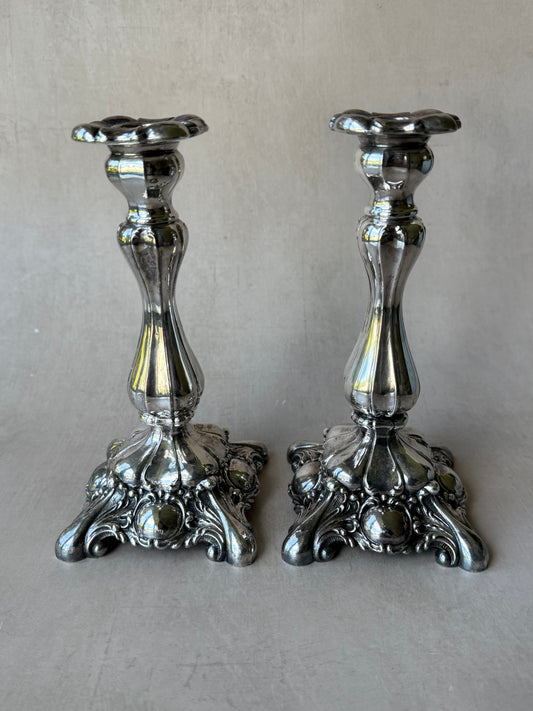 Set of two Silver Plated W.M. Rogers Candle Stickholders