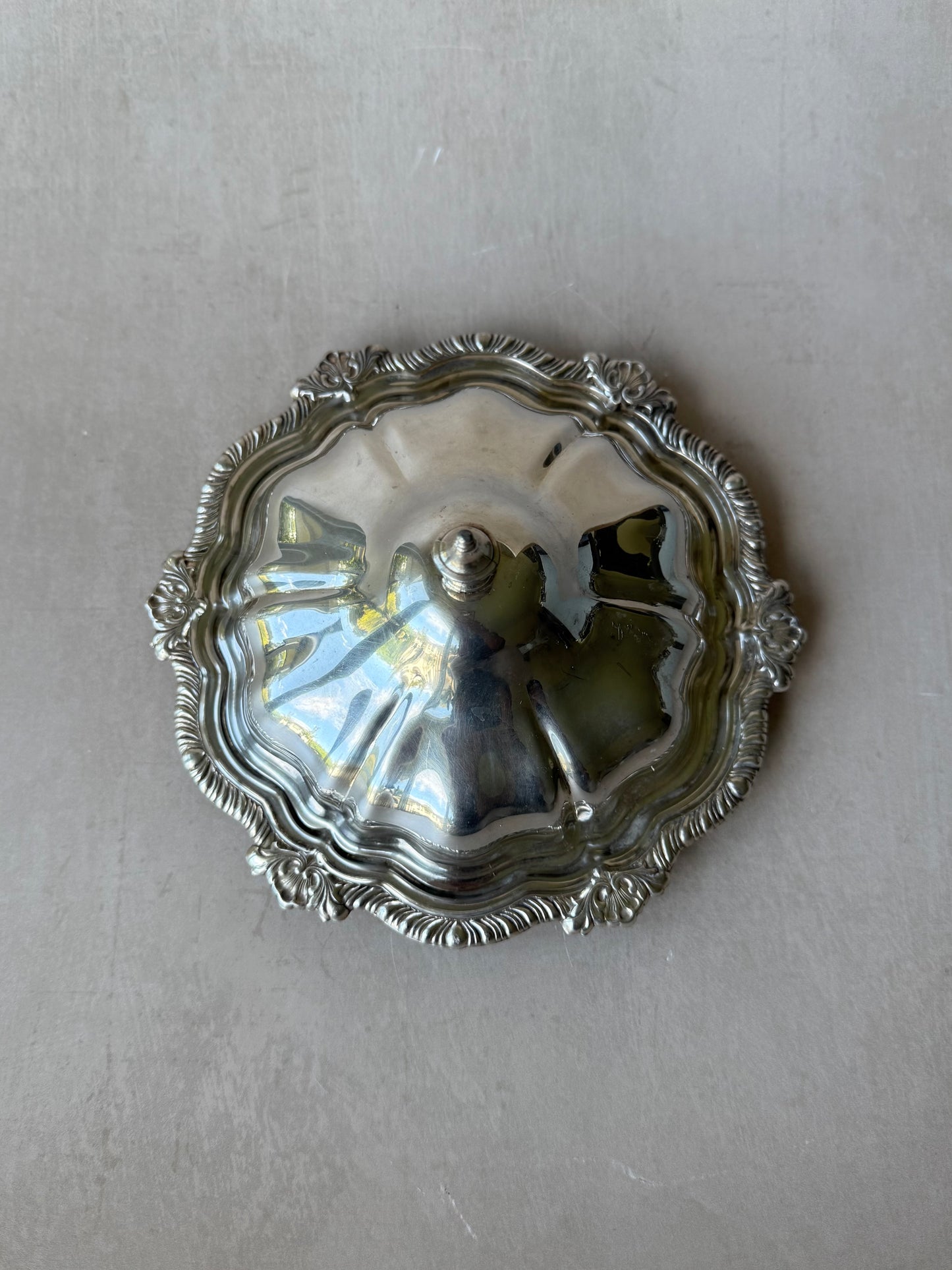 Silver Plated Viking Round Butter Dish