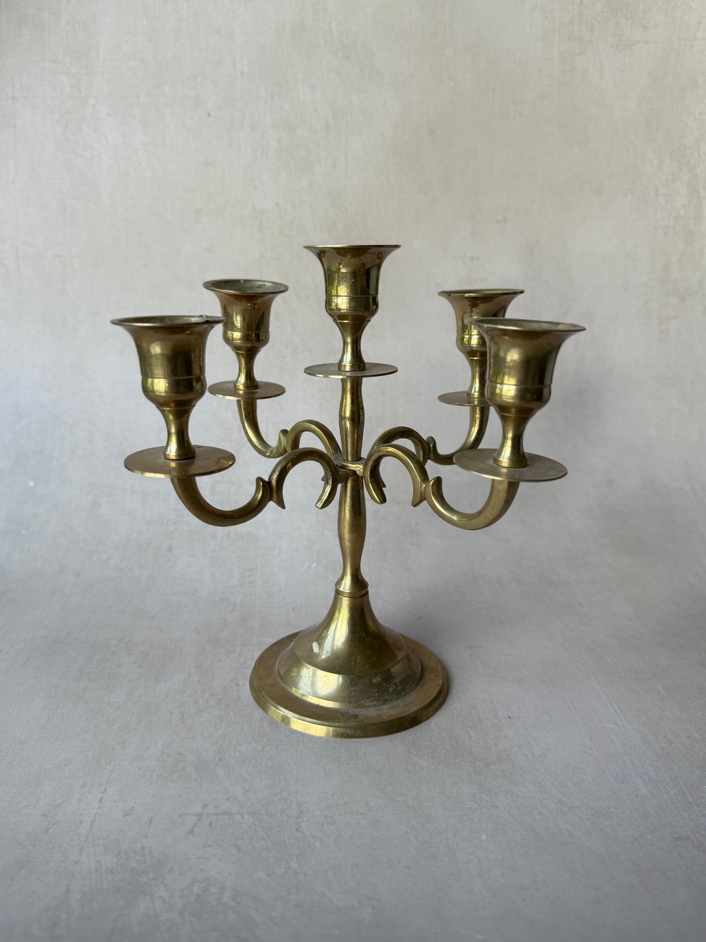 Four Arm Antique Brass Candelabra