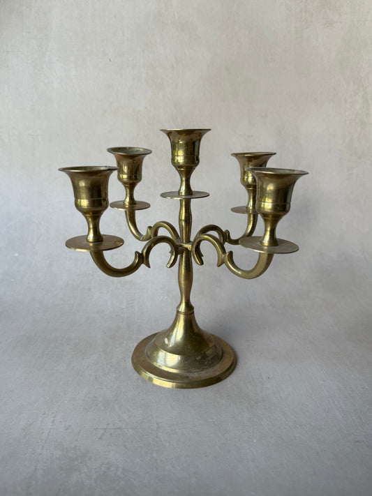 Four Arm Antique Brass Candelabra