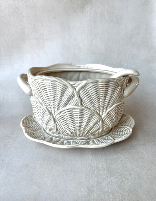 Bone Weaved Soup Tureen with Laddle