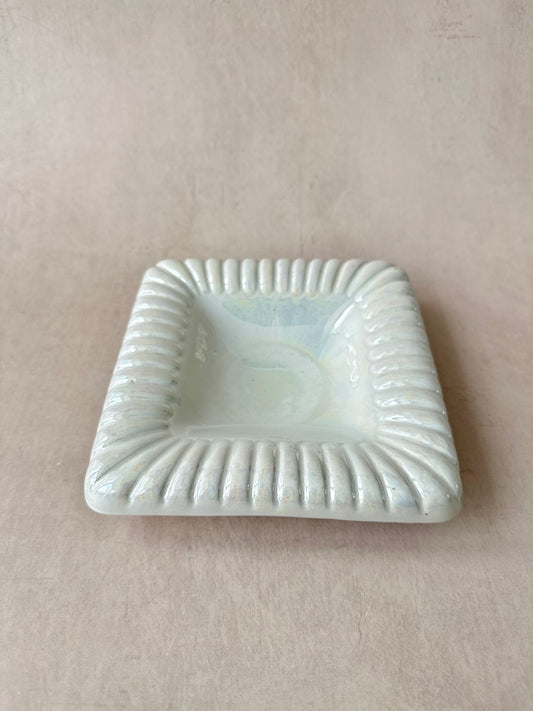 Scalloped Edge Square Trinket Dish & Ashtray
