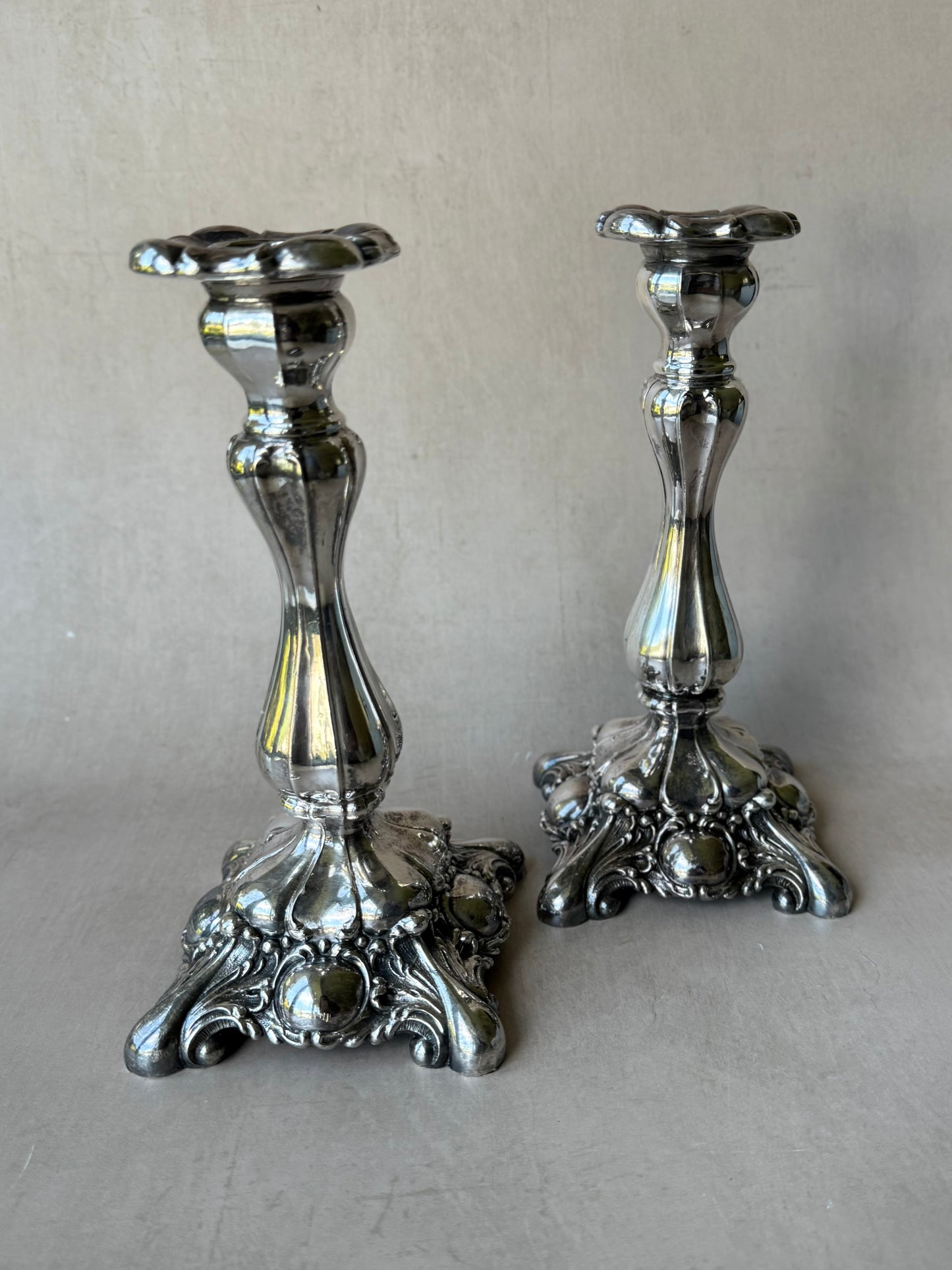 Set of two Silver Plated W.M. Rogers Candle Stickholders