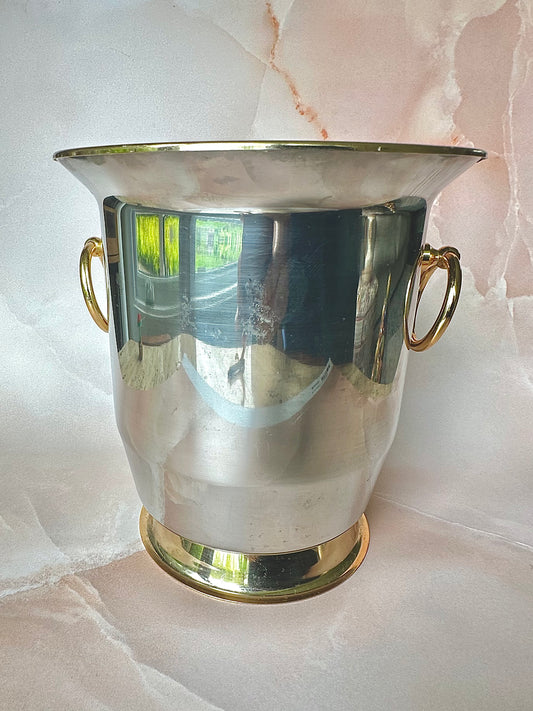 Silver with Gold Champagne Bucket