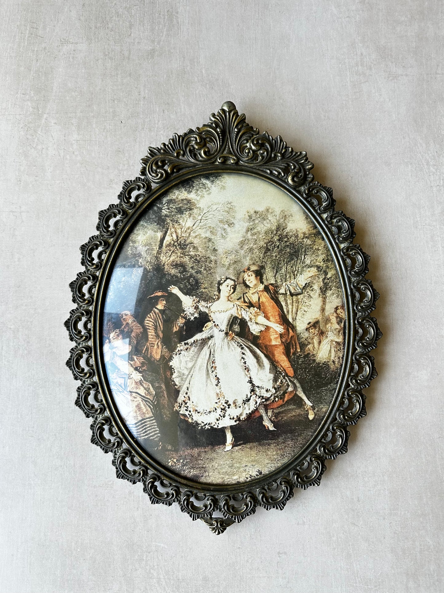 Antique Brass Picture Framed