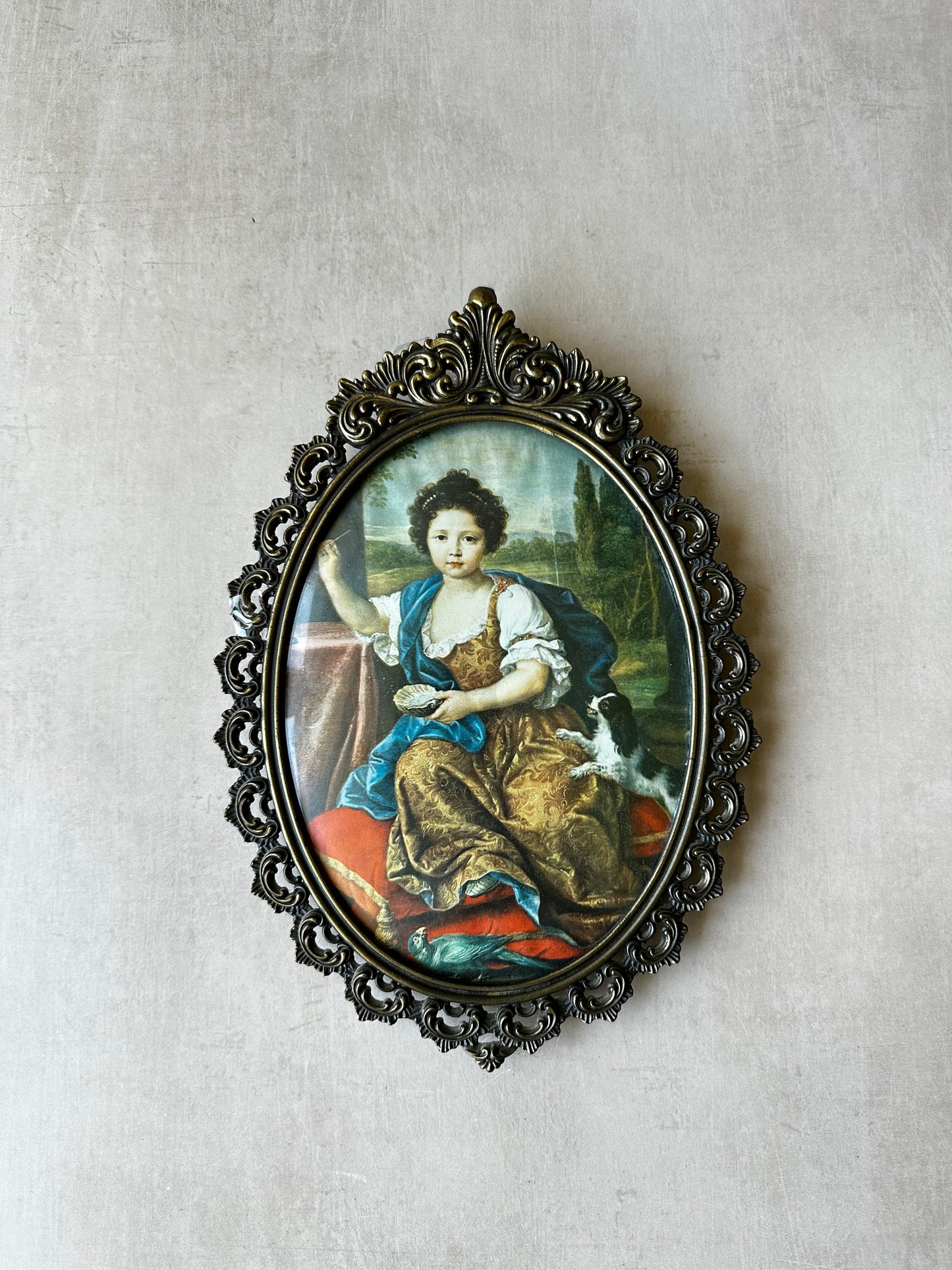 Small Antique Brass Picture Framed