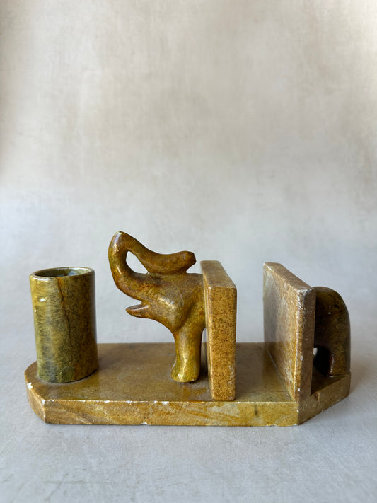 Organiseur de bureau ou support pour serviettes et cure-dents Ocre Elephant
