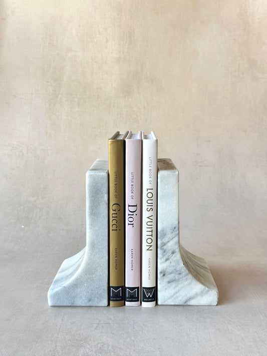 Serre-livres en marbre en forme de L