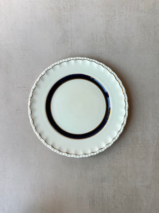 Assiette à dessert doublée bleu marine Grindley England