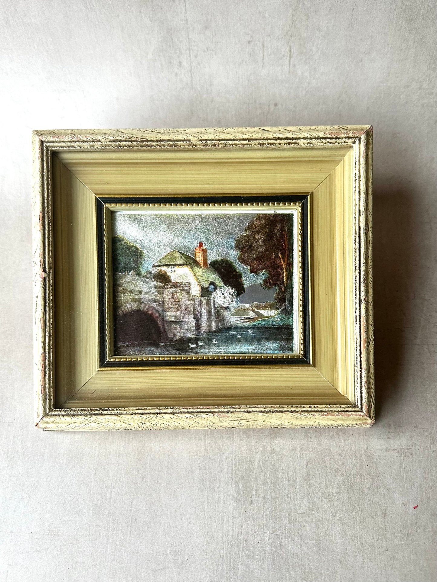 Petite scène de campagne au bord d'un pont